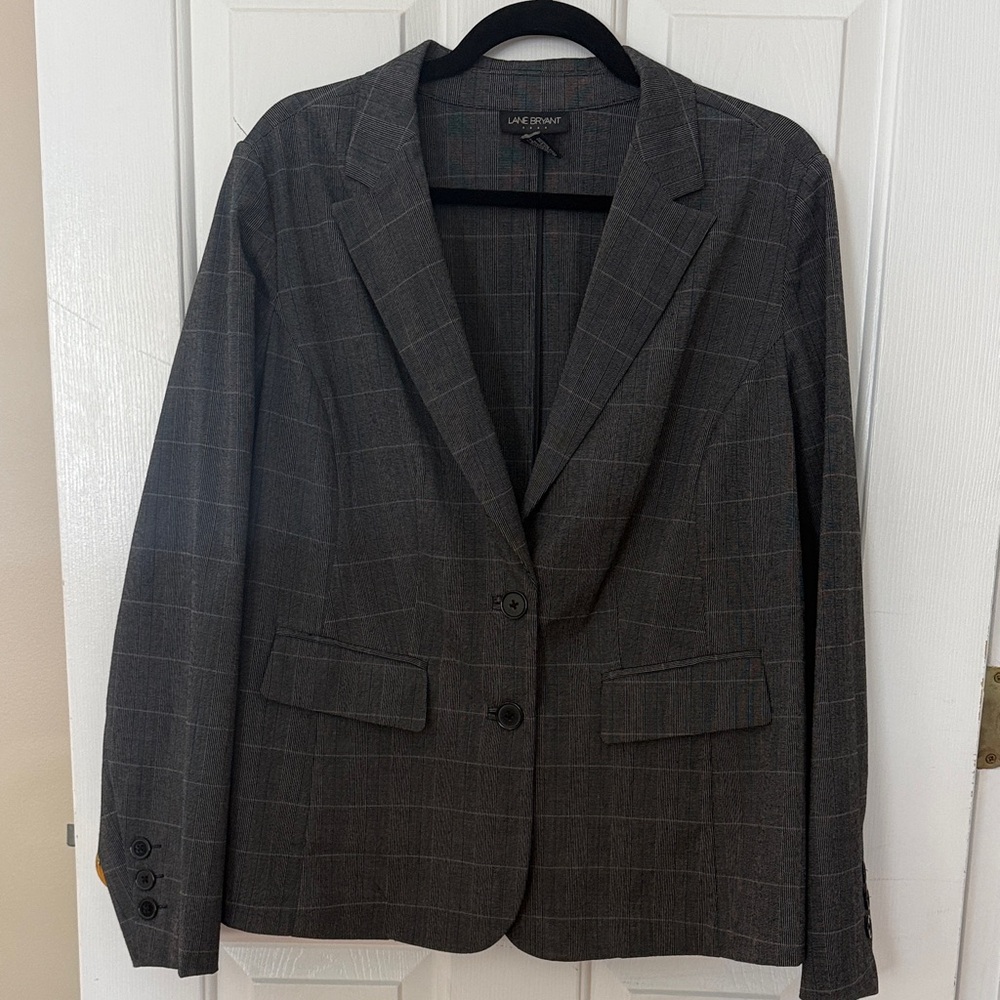 Lane Bryant Gray Plaid Blazer